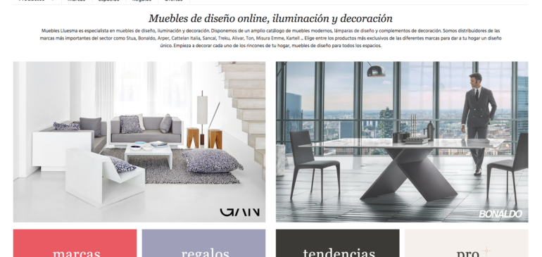 Creación y administración de la tienda online de Muebles Lluesma