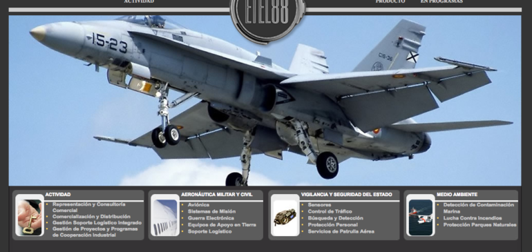 Diseño de página web corporativa para empresa de aviación de Madrid Etel88