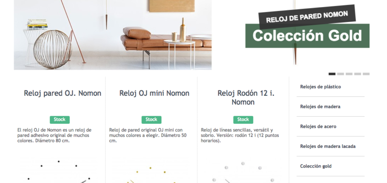 Creación de tienda online de la marca relojes Nomon