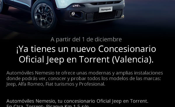 Desarrollo de newsletter para comunicar la apertura de un nuevo concesionario Jeep en Torrent