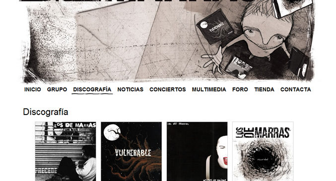 Diseño de página web corporativa para el grupo de rock Los de Marras