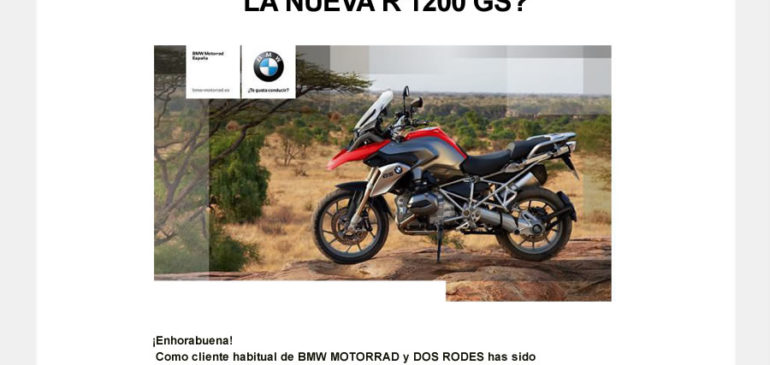 Diseñado de newsletters para Dos Rodes, concesionario y tienda oficial BMW en Valencia