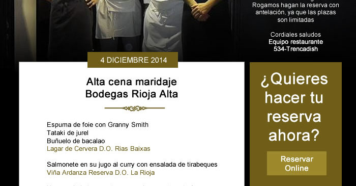 Creación y desarrollo de newsletter para el restaurante 534 de Valencia