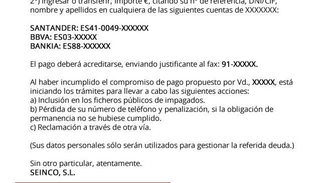 Desarrollo de plantillas de email para gestión de cobros Seinco Madrid